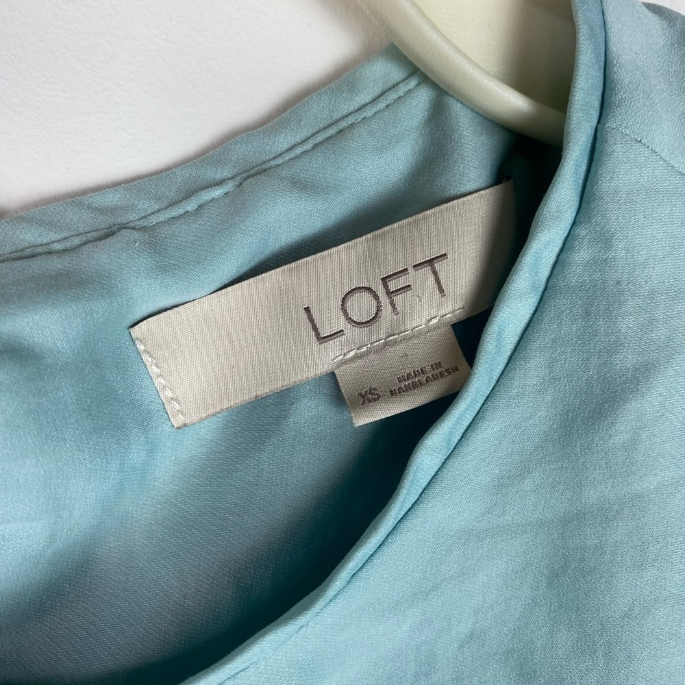 Loft Ruffle Blouse Mint Blue XS - Picture 4 of 5